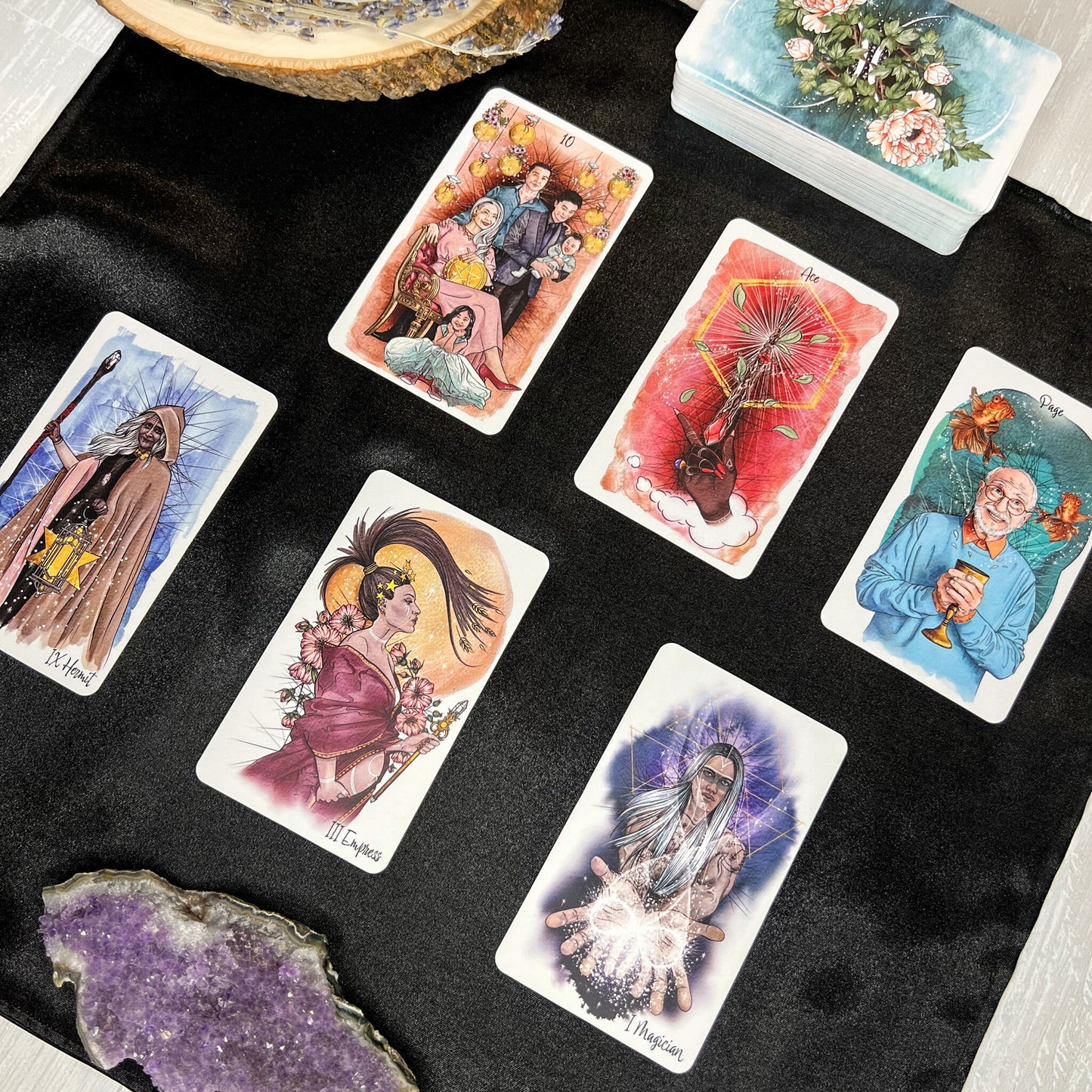Black Satin Tarot Altar Cloth