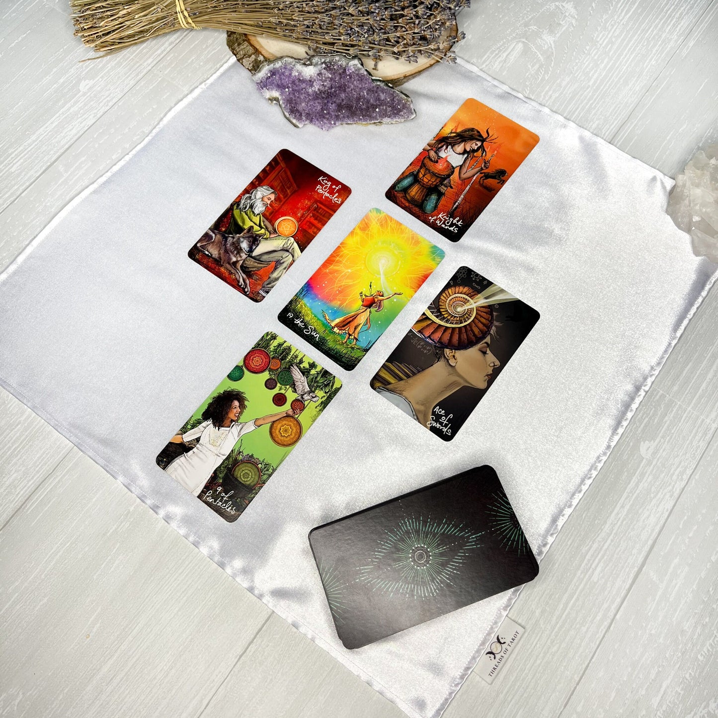 White Satin Tarot Altar Cloth