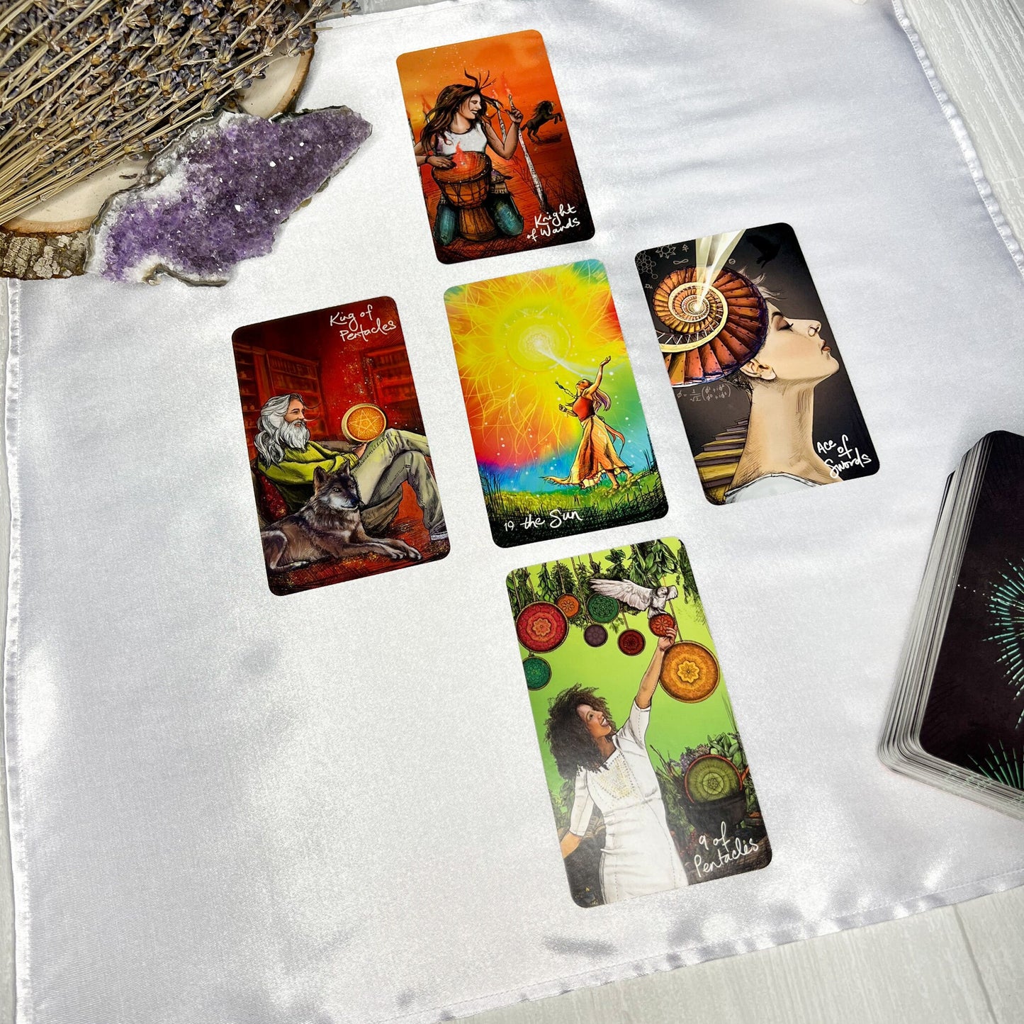 White Satin Tarot Altar Cloth