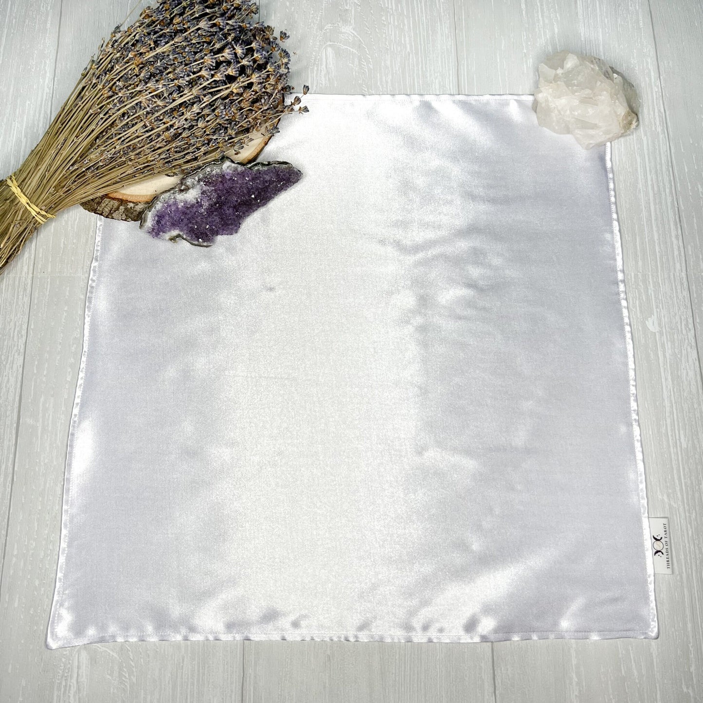White Satin Tarot Altar Cloth