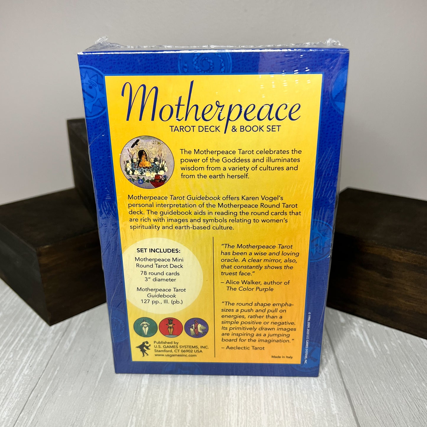 Mini Motherpeace Round Tarot Deck & Book Set