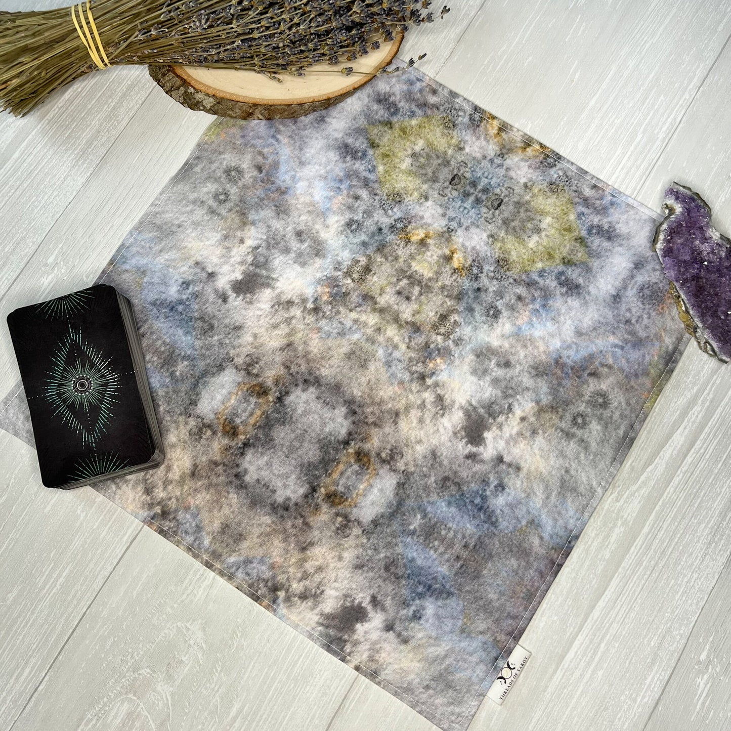 Ethereal Altar Cloth, 15"x15" Kaleidoscopic Tarot Cloth, Tarot Reading Supplies and Accessories, Rune Casting Cloth, Witch Tarot Reader