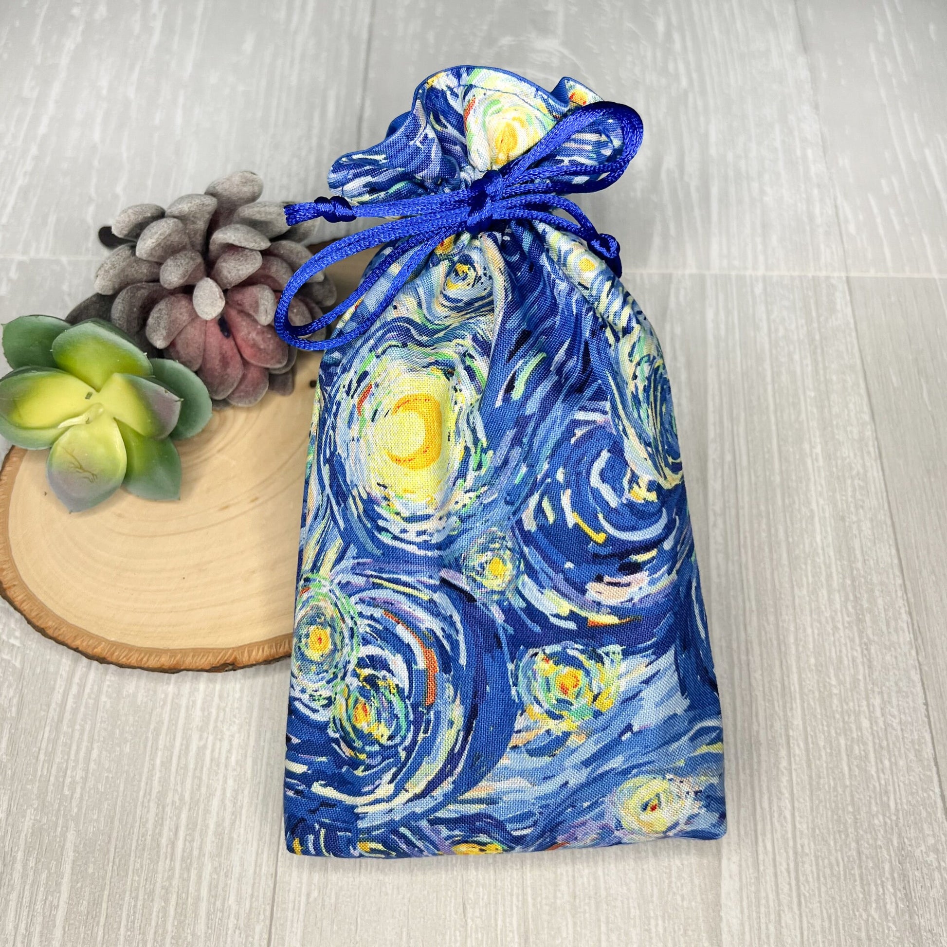 Starry Night Tarot Bag, Blue Van Gogh Drawstring Pouch, Tarot Deck Storage Holder, Pagan Witchcraft Wiccan Divination Tools Gifts & Supplies