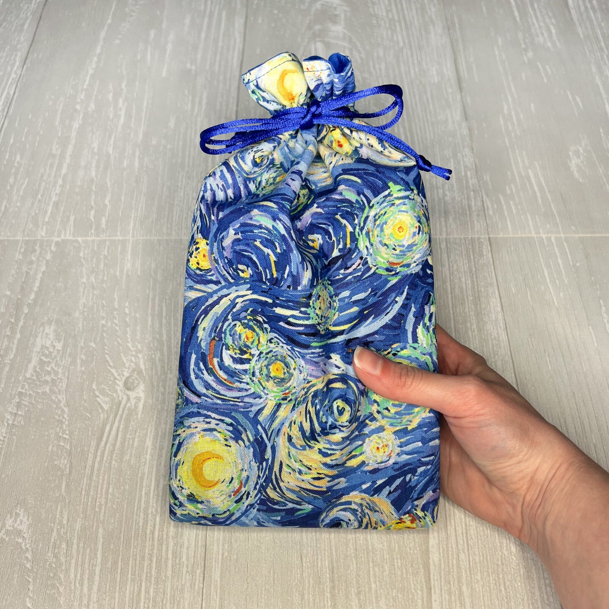 Large Starry Night Tarot Deck Bag, Blue Oracle Card Drawstring Pouch, Deck Storage Holder, Pagan Witchcraft Divination Tool Gifts & Supplies