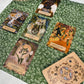 Green Altar Cloth, Floral Leaves Tarot Cloth, Tarot Reading Supplies and Accessories, Charm Rune Casting Cloth, Witch Tarot Reader Gifts