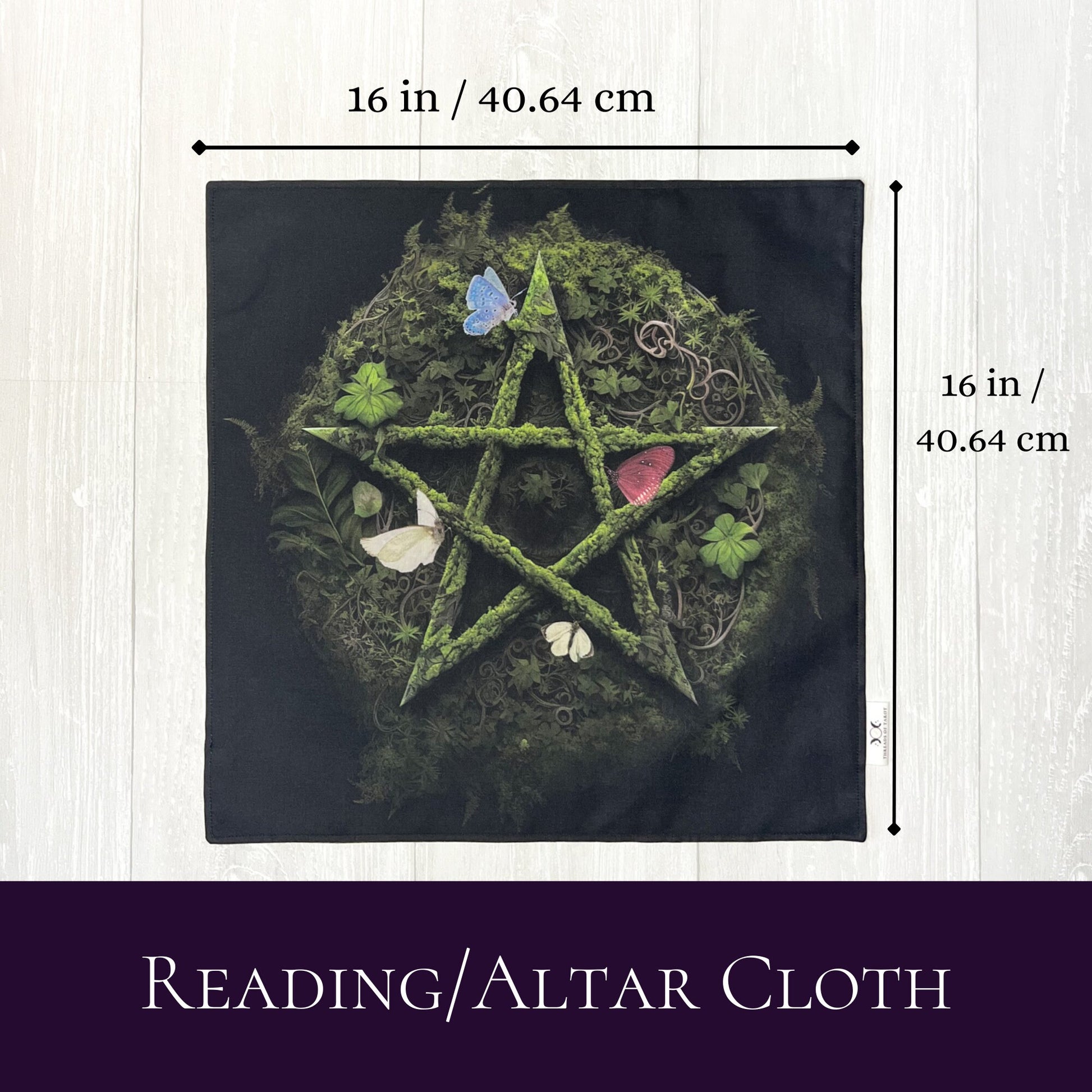 Earthy Pentacle Altar Cloth, Tarot Reading Cloth, Earthy Tarot Reading Supplies and Accessories, Rune Casting Cloth, Witch Tarot Reader Gift