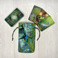 Tropical Tarot Bag, Earthy Lined Drawstring Pouch, Tarot Deck Storage Holder, Pagan Witchcraft Wiccan Divination Tools Gifts & Supplies