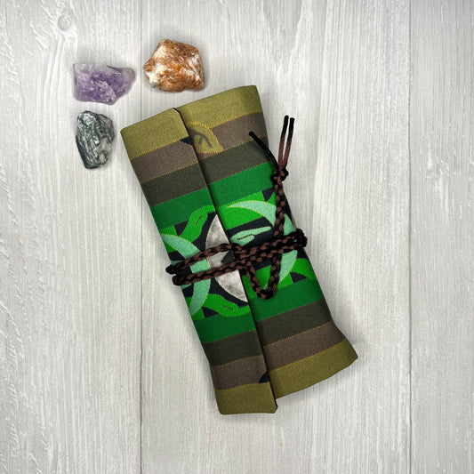 Earth Symbol Tarot Wrap, Alchemy Tarot Fold Over Pouch, Tarot Supplies & Accessories, Tarot Card Holder, Divination Tools, Tarot Reader Gift