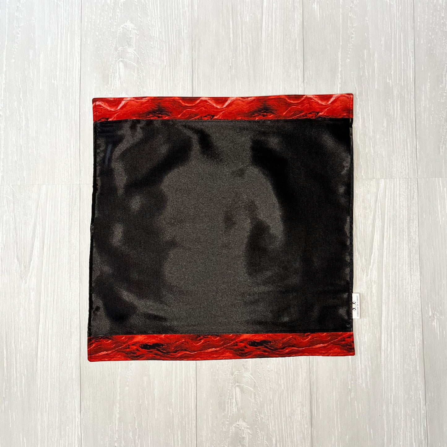 Black Altar Cloth with Red Border Detail, Ritual Cloth, Rune Casting, Tarot Reading Cloth & Supplies, Witchy Gift Supplies, Divination Tools
