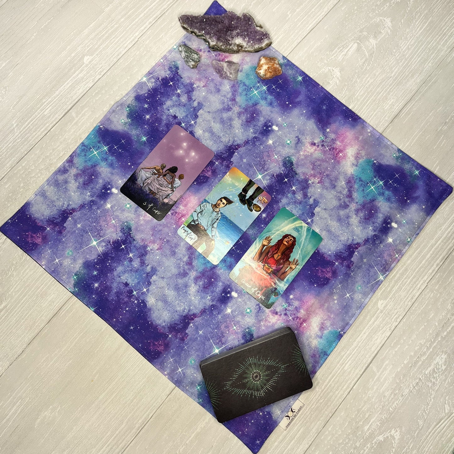 Purple Galactic Altar Cloth, Tarot Reading Cloth, Ritual Cloth, Rune Casting, Tarot Reading Supplies, Witchy Gift Supplies, Divination Tools
