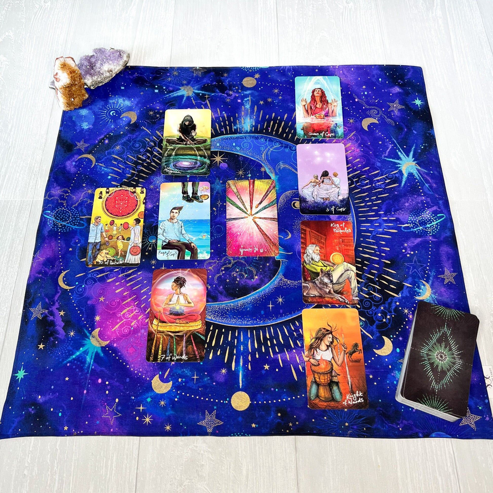 Crescent Moon Altar Cloth, Tarot Reading Cloth, Ritual Cloth, Rune Casting, Tarot Reading Supplies, Witchy Gift Supplies, Divination Tools