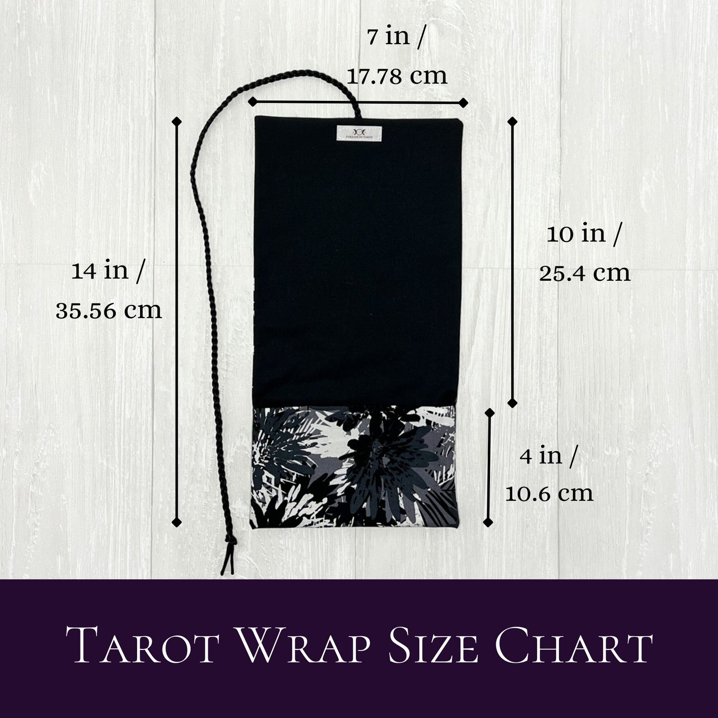 Tropical Leaf Tarot Wrap, Black Tarot Fold Over Pouch, Tarot Supplies & Accessories, Tarot Card Holder, Divination Tools, Tarot Reader Gift