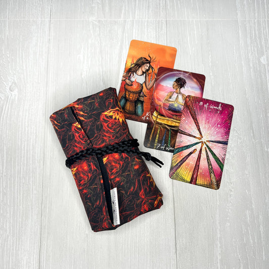 Phoenix Tarot Wrap, Red Tarot Deck Storage Cloth, Tarot Card Holder, Pagan Witchcraft Wiccan Divination Tools & Supplies, Tarot Accessories