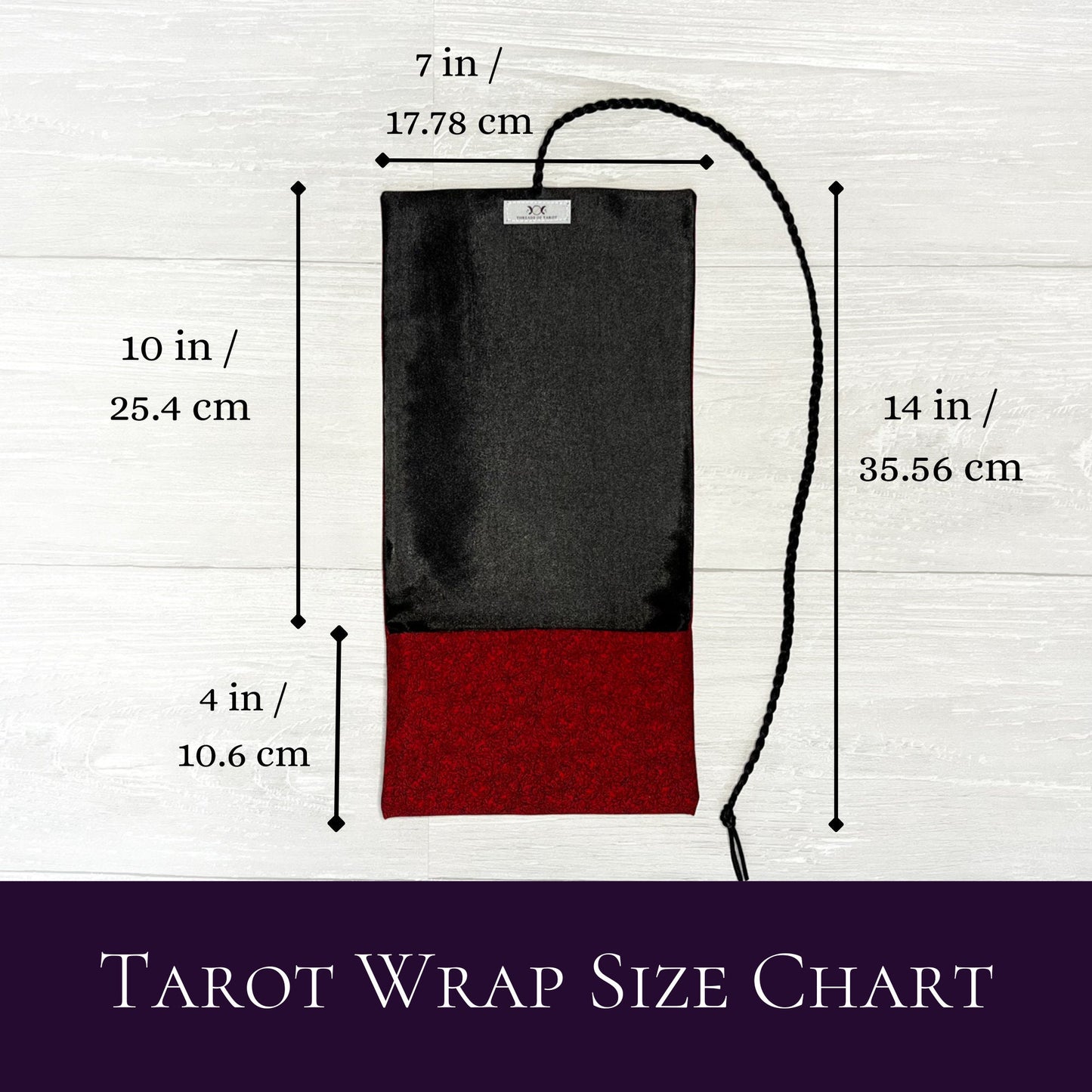 Red Floral Tarot Wrap Pouch, Tarot Deck Pouch, Tarot Altar Supplies & Accessories, Tarot Card Holder, Divination Pagan Tarot Reader Gift