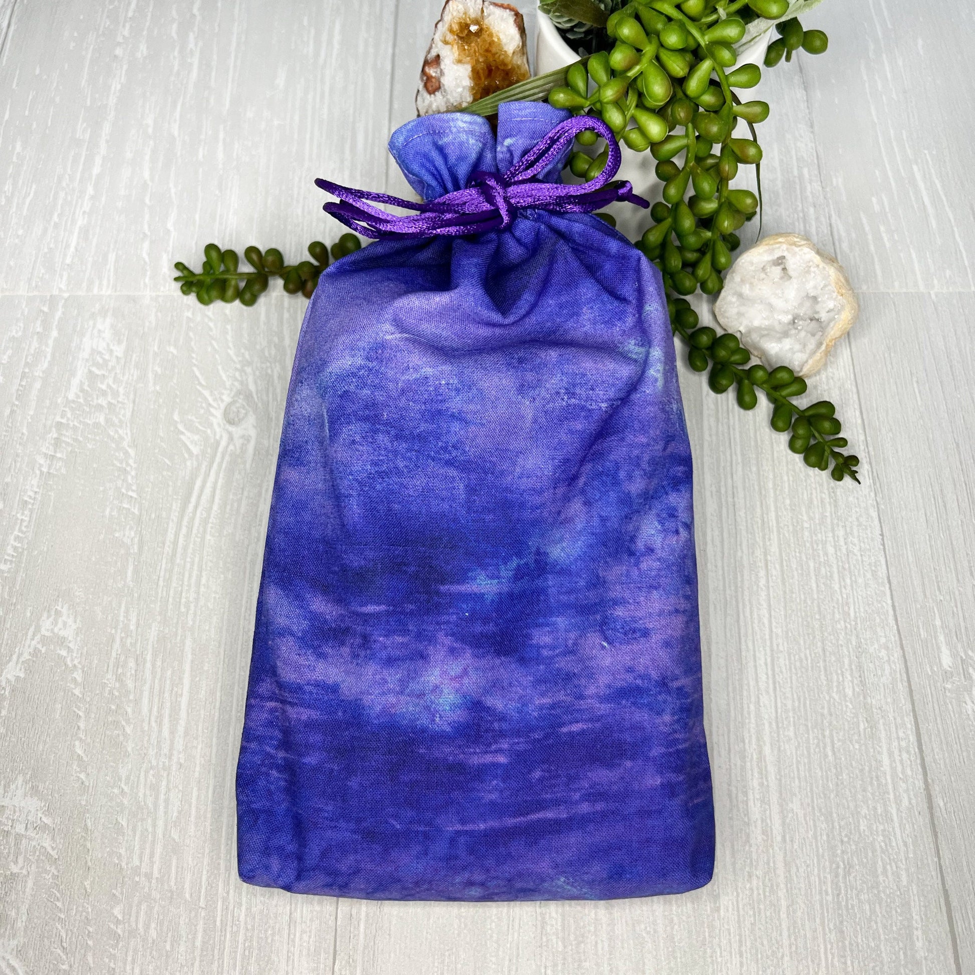 Large Blue & Purple Tarot Deck Bag, Oracle Card Drawstring Pouch, Deck Storage Holder, Pagan Witchcraft Divination Tools Gifts and Supplies