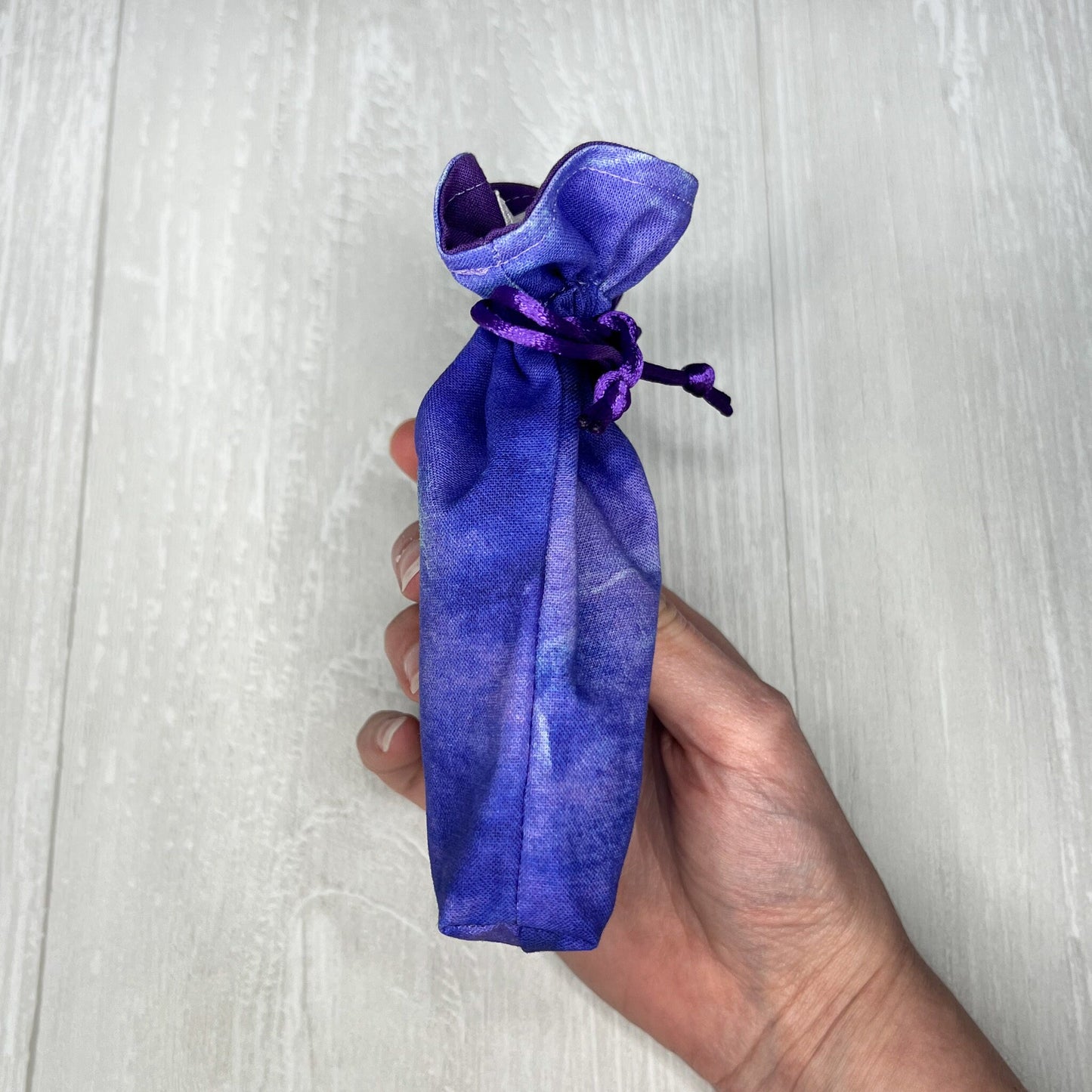 Mini Blue & Purple Tarot Deck Bag, Drawstring Pouch, Pocket Tarot, Dice Rune Crystal Bag, Witchcraft Wiccan Supplies Gift, Divination Tools