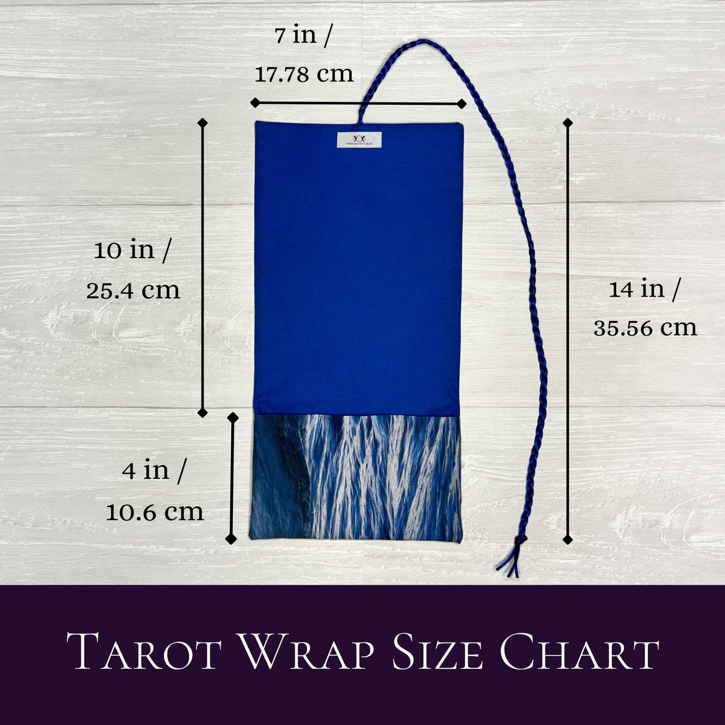Wave Tarot Wrap, Water Element Tarot Fold Over Pouch, Tarot Supplies & Accessories, Tarot Card Holder, Divination Tools, Tarot Reader Gift