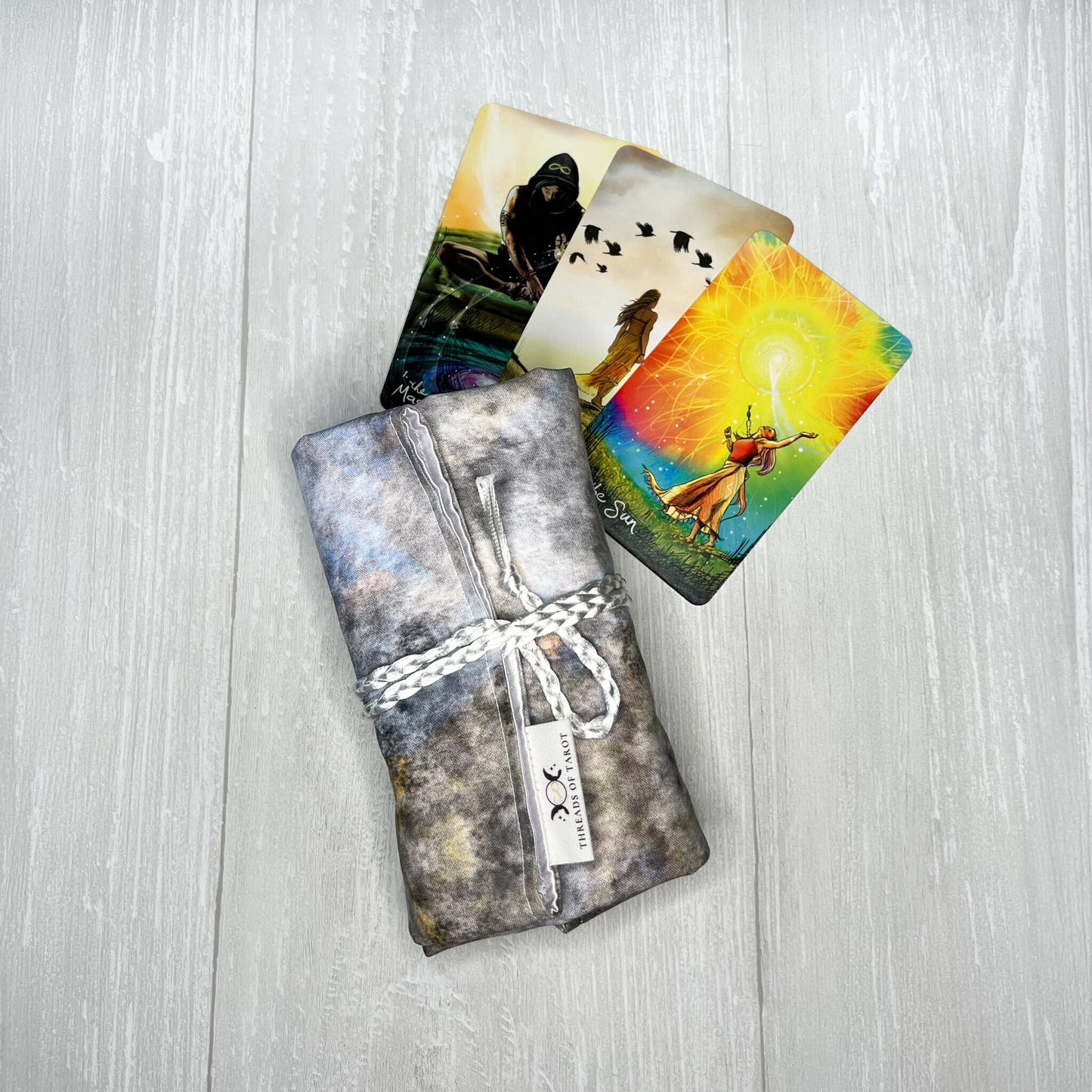 Ethereal Tarot Wrap, Tarot Deck Storage Cloth, Mystical Tarot Card Holder, Pagan Witchcraft Wiccan Divination Supplies, Tarot Accessories