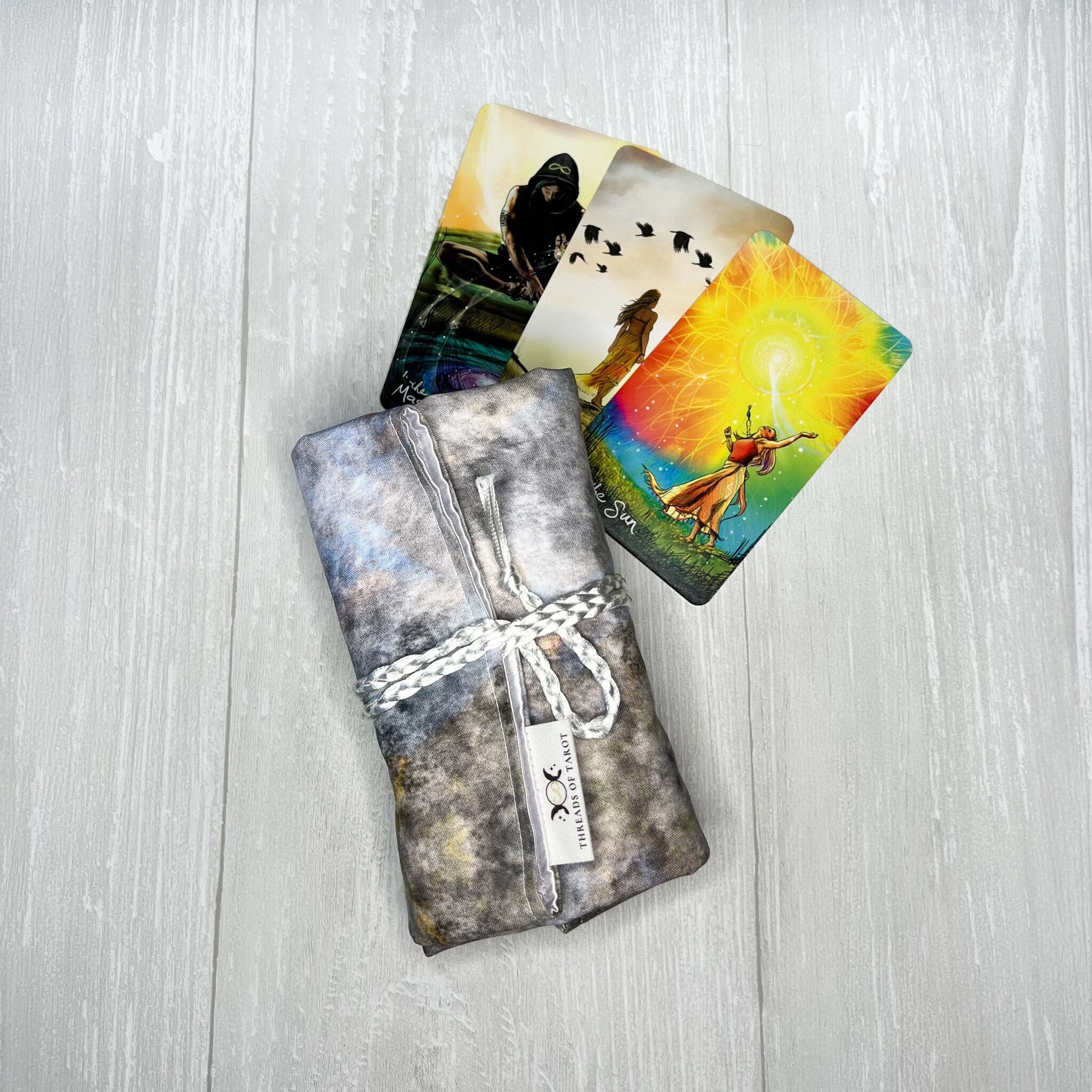 Ethereal Tarot Wrap, Tarot Deck Storage Cloth, Mystical Tarot Card Holder, Pagan Witchcraft Wiccan Divination Supplies, Tarot Accessories