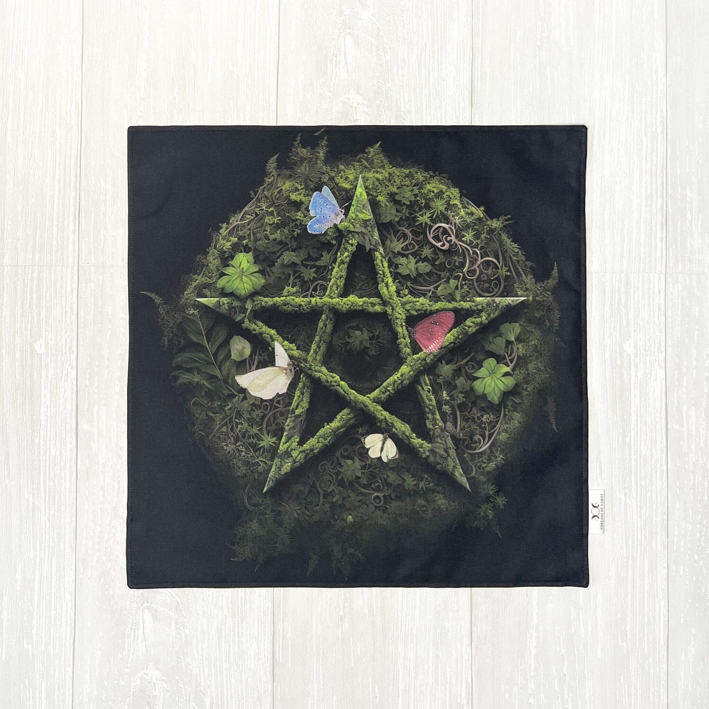 Earthy Pentacle Altar Cloth, Tarot Reading Cloth, Earthy Tarot Reading Supplies and Accessories, Rune Casting Cloth, Witch Tarot Reader Gift