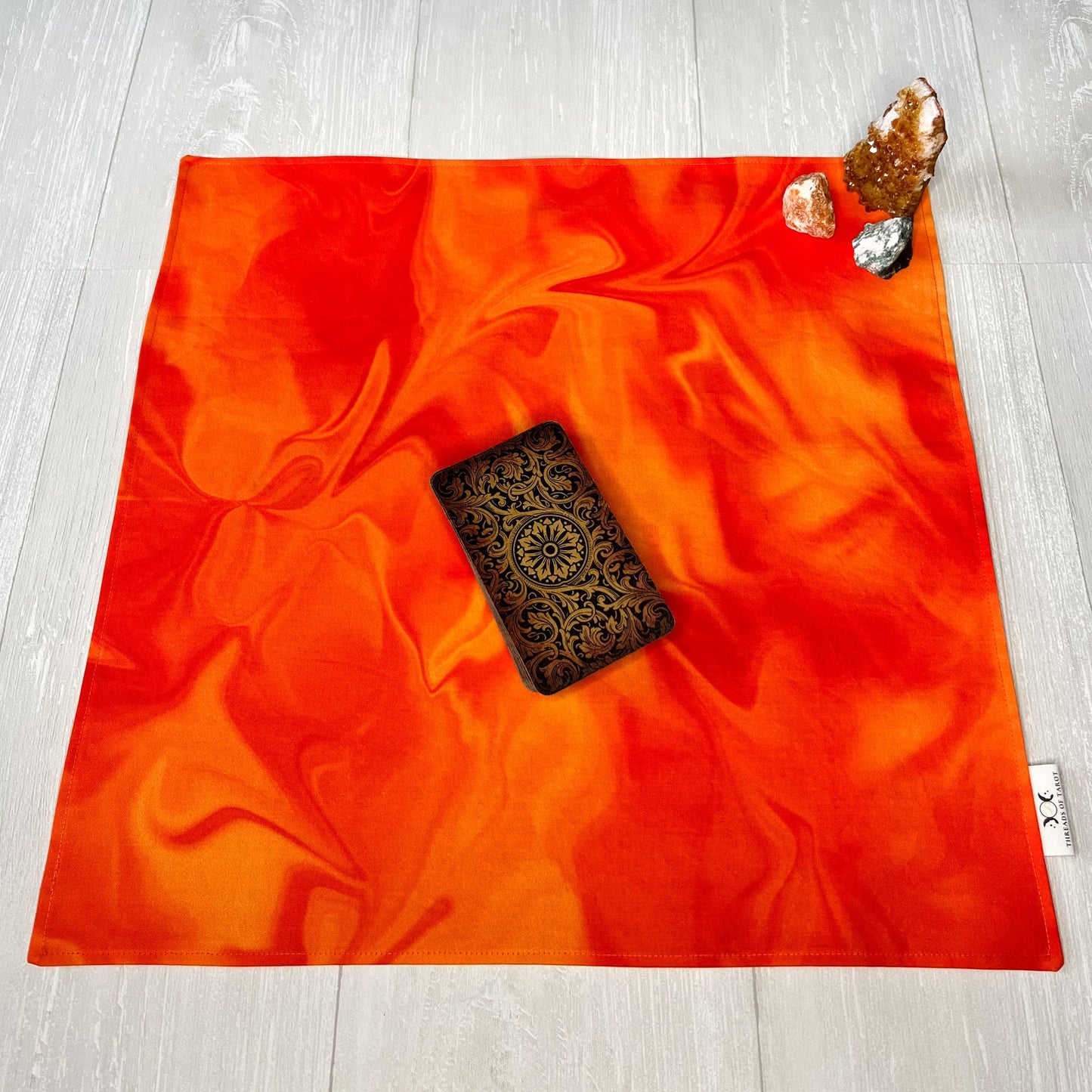 Fire Altar Cloth, Orange Tarot Reading Cloth, Elemental Tarot Reading Supplies and Accessories, Rune Casting Cloth, Witch Tarot Reader