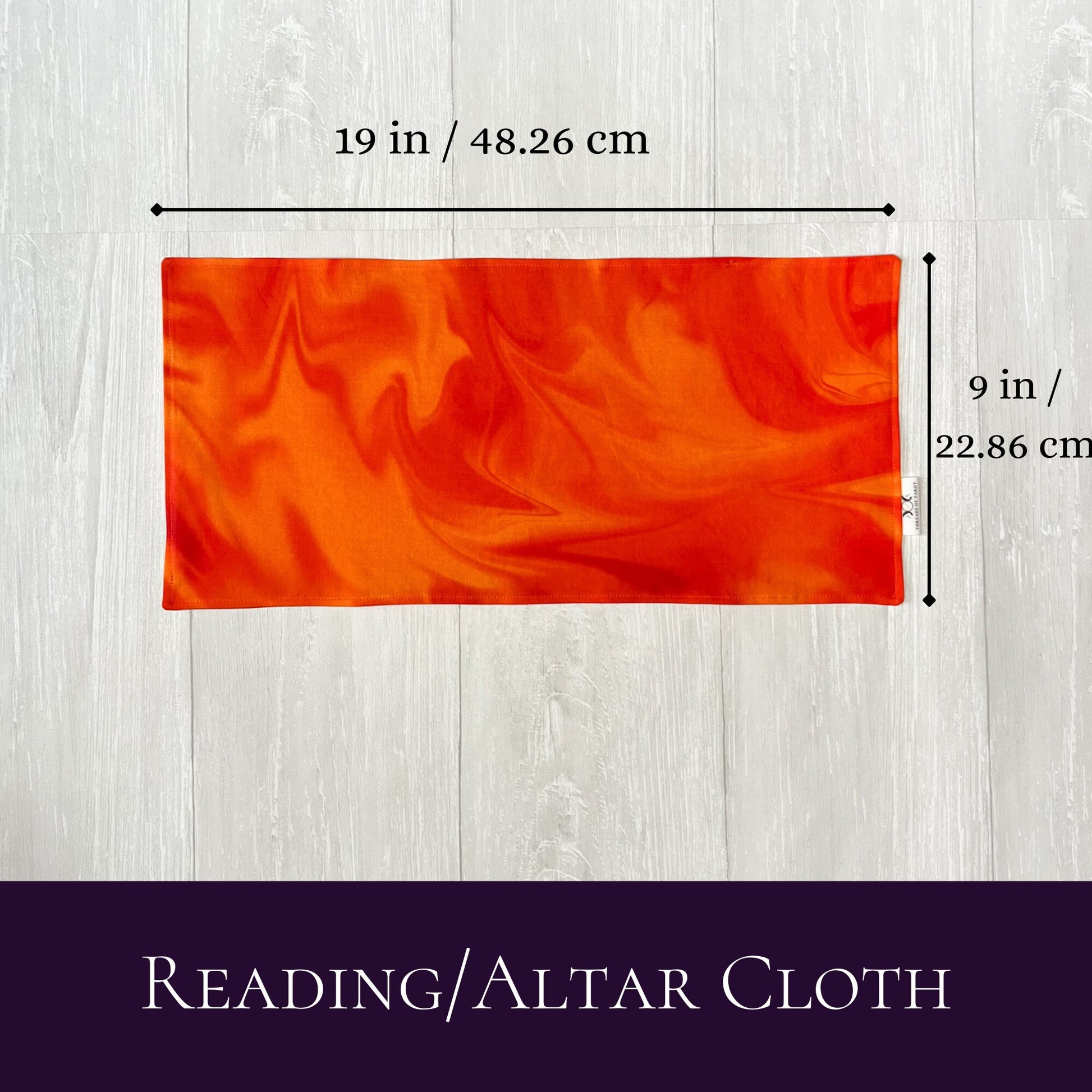 Fire Altar Cloth, Rectangle Orange Tarot Reading Cloth, Elemental Tarot Reading Supplies & Accessories, Rune Casting, Witch Tarot Reader