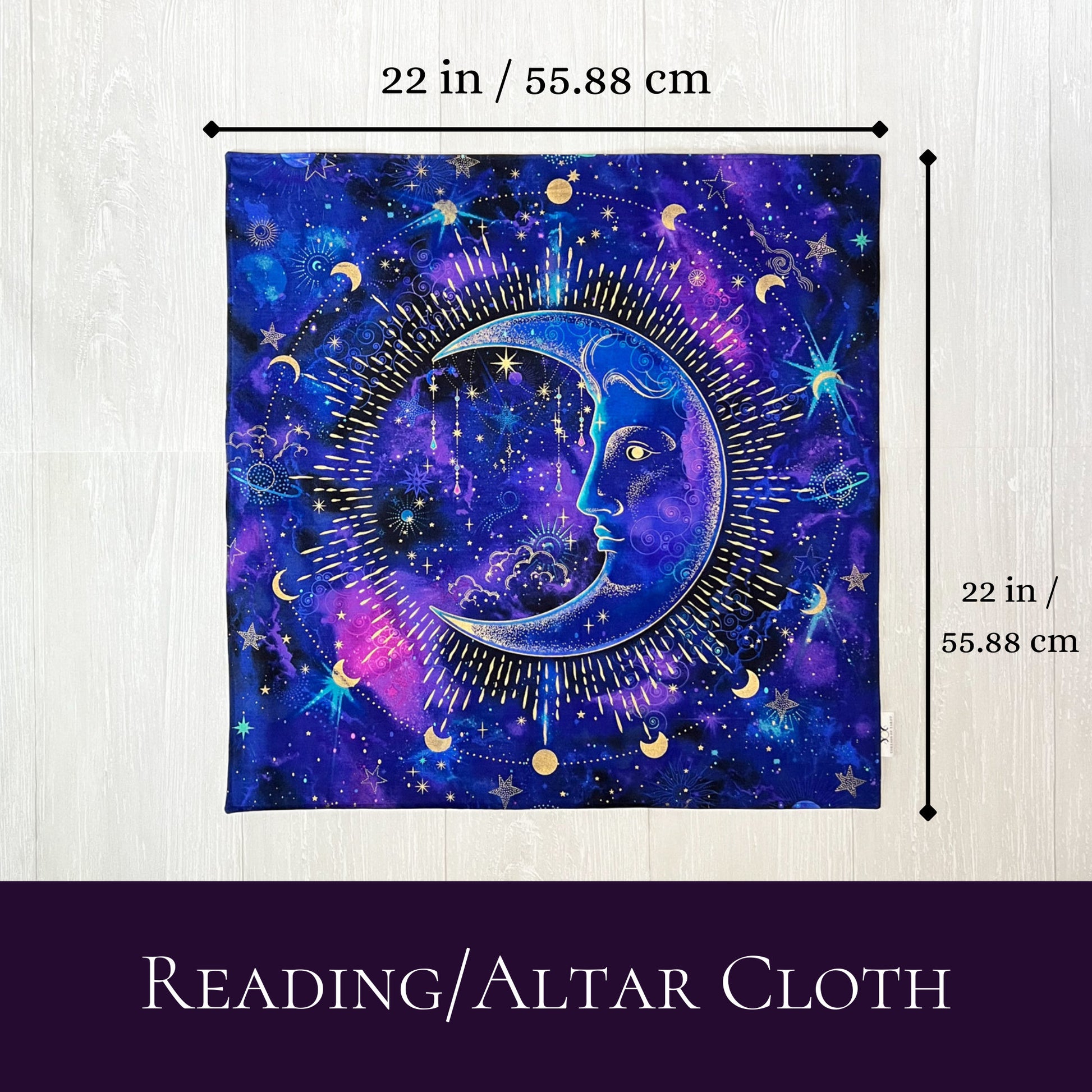 Crescent Moon Altar Cloth, Tarot Reading Cloth, Ritual Cloth, Rune Casting, Tarot Reading Supplies, Witchy Gift Supplies, Divination Tools