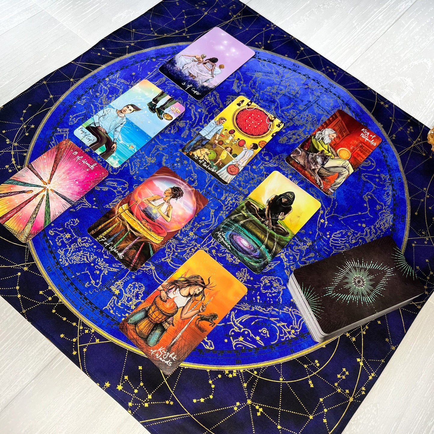 Zodiac Map Altar Cloth, Tarot Reading Cloth, Ritual Cloth, Rune Casting, Tarot Reading Supplies, Witchy Gift Supplies, Divination Tools