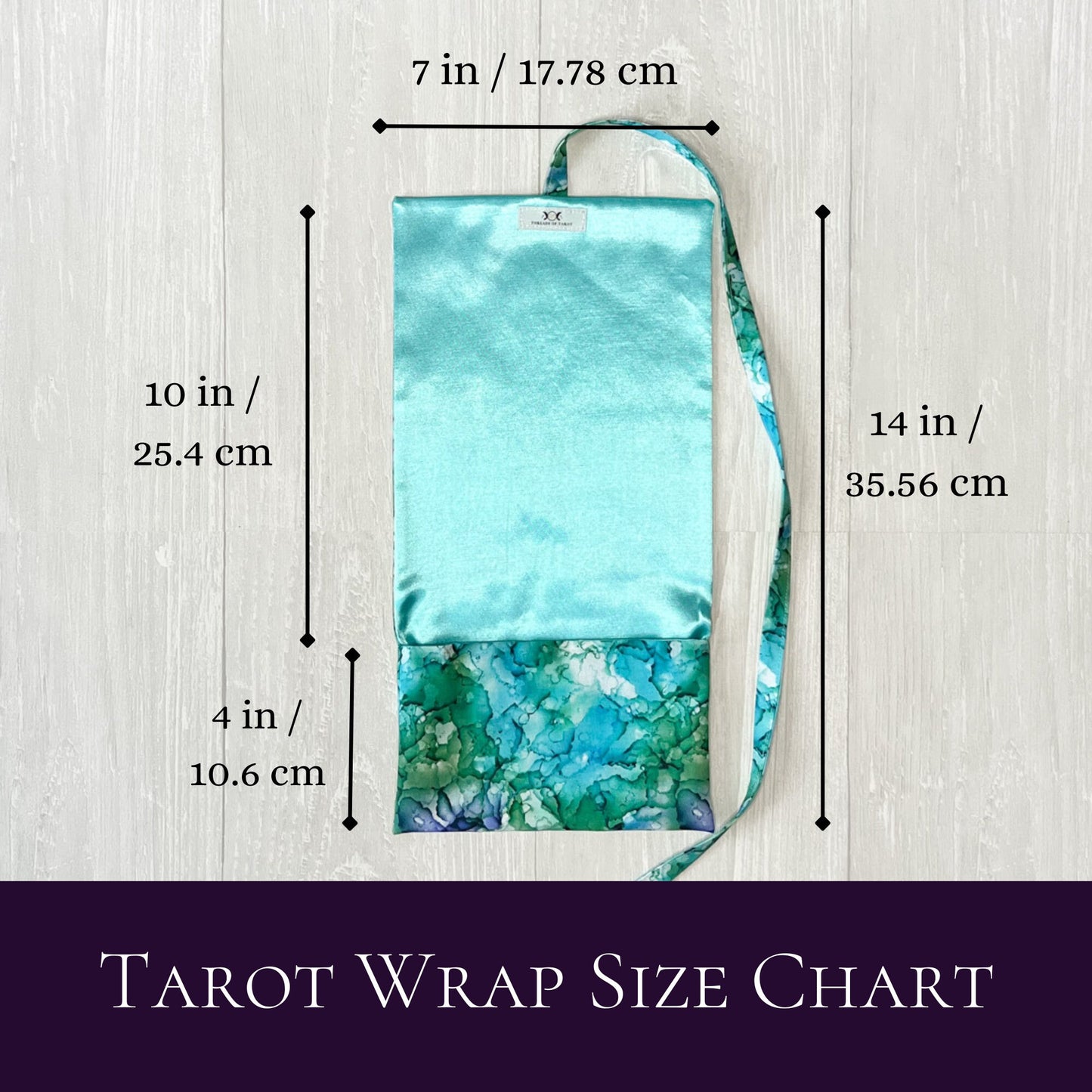 Tarot Wrap Pouch, Blue Green Tarot Deck Pouch, Tarot Altar Supplies & Accessories, Tarot Card Holder, Divination Pagan Tarot Reader Gift