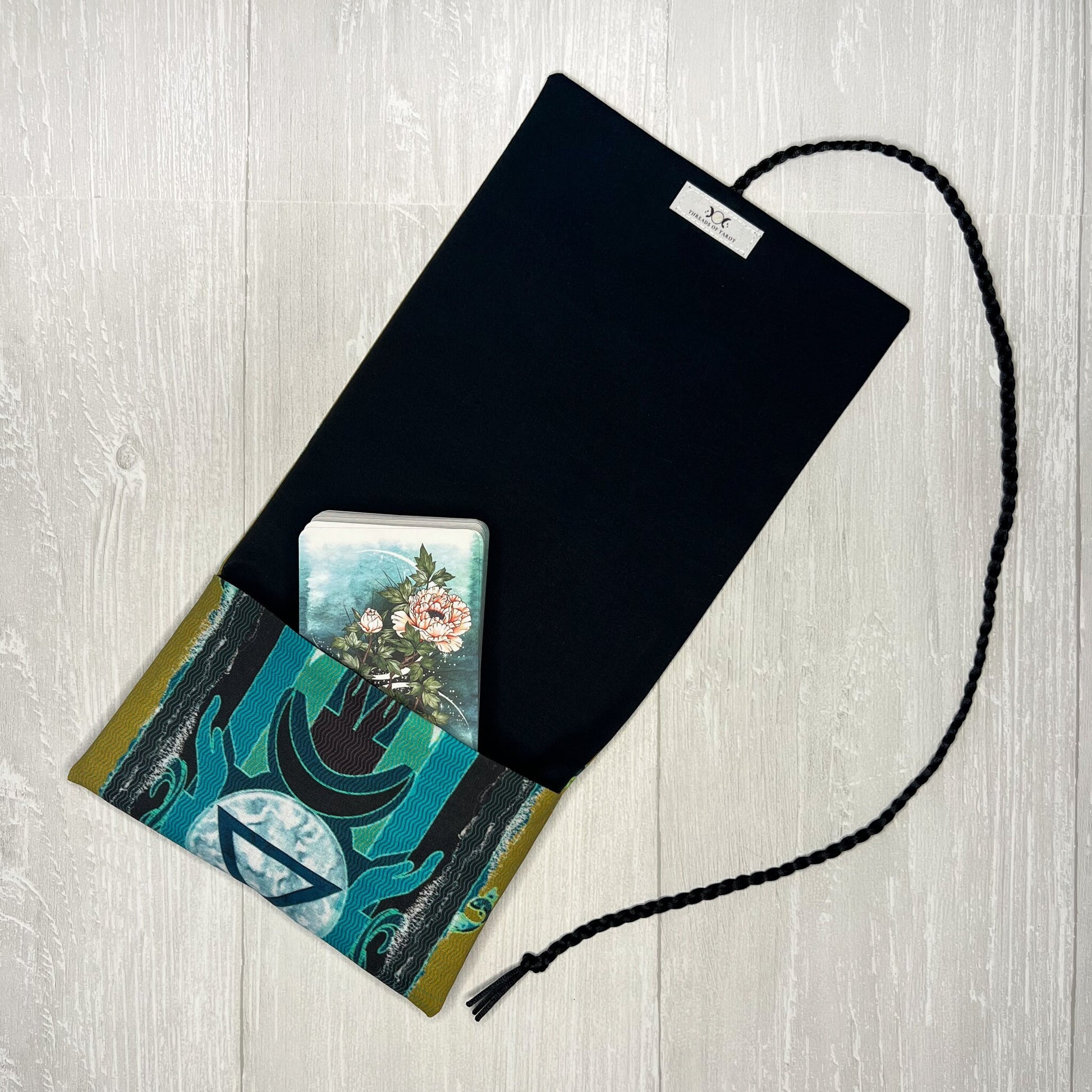 Water Symbol Tarot Wrap, Alchemy Tarot Fold Over Pouch, Tarot Supplies & Accessories, Tarot Card Holder, Divination Tools, Tarot Reader Gift