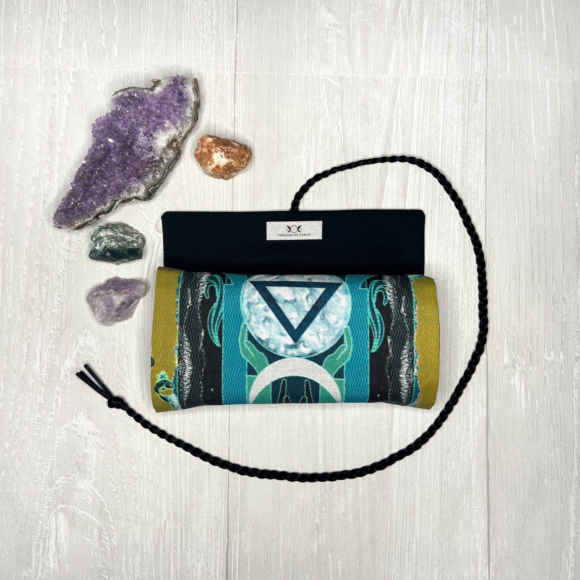 Water Symbol Tarot Wrap, Alchemy Tarot Fold Over Pouch, Tarot Supplies & Accessories, Tarot Card Holder, Divination Tools, Tarot Reader Gift