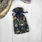 Mini Floral Tarot Deck Bag, Drawstring Pouch, Pocket Tarot, Dice Rune Crystal Bag, Witchcraft & Wiccan Supplies Gift, Divination Tools