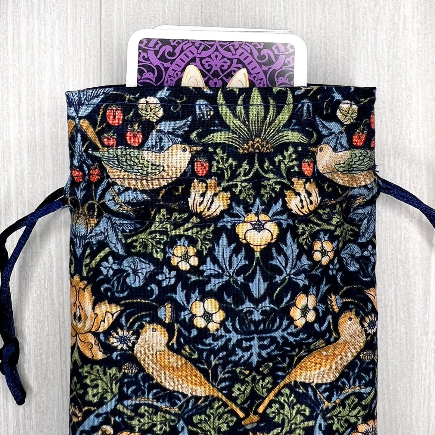 Mini Floral Tarot Deck Bag, Drawstring Pouch, Pocket Tarot, Dice Rune Crystal Bag, Witchcraft & Wiccan Supplies Gift, Divination Tools