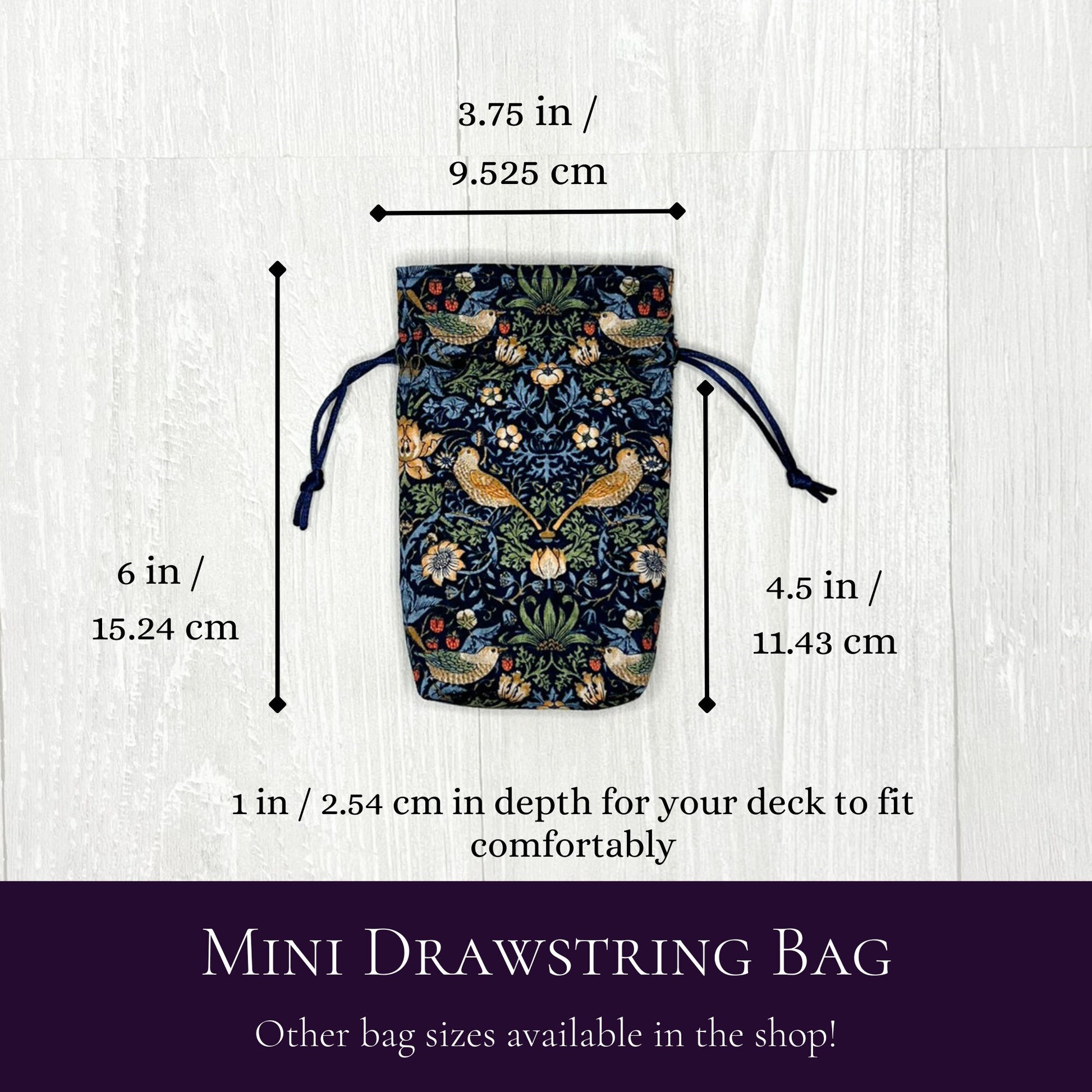 Mini Floral Tarot Deck Bag, Drawstring Pouch, Pocket Tarot, Dice Rune Crystal Bag, Witchcraft & Wiccan Supplies Gift, Divination Tools