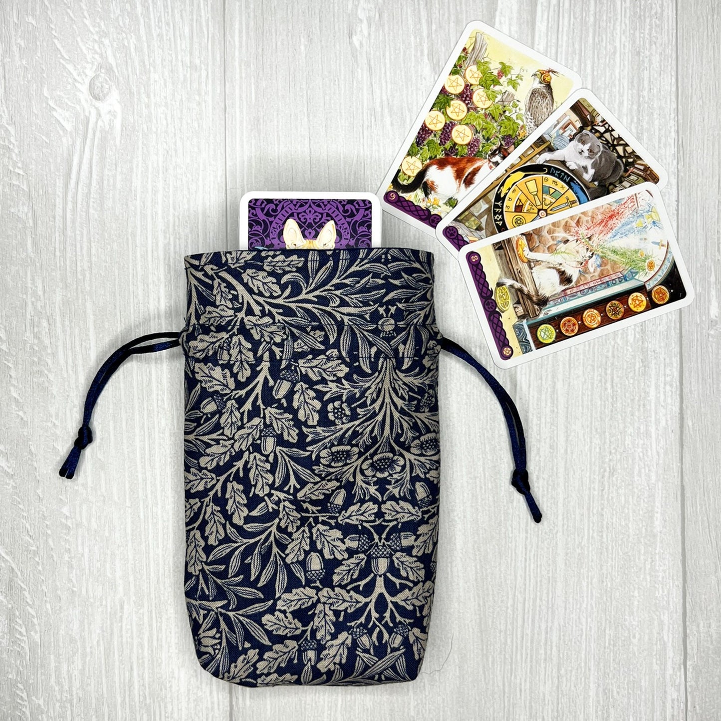 Mini Floral Tarot Deck Bag, Drawstring Pouch, Pocket Tarot, Dice Rune Crystal Bag, Witchcraft & Wiccan Supplies Gift, Divination Tools