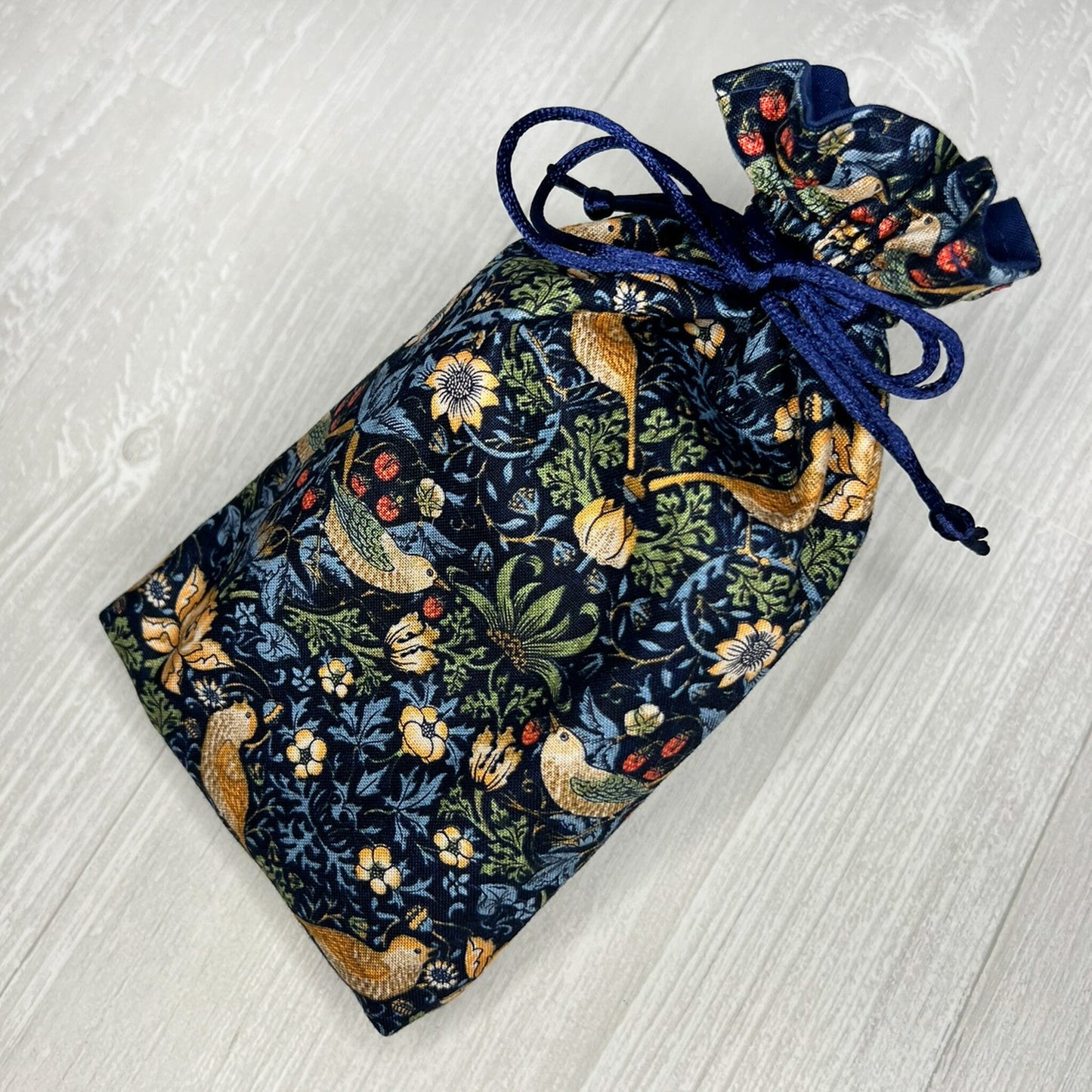 Floral & Bird Tarot Bag, William Morris Drawstring Pouch, Tarot Deck Storage Holder, Pagan Witchcraft Wiccan Divination Tool Gifts Supplies