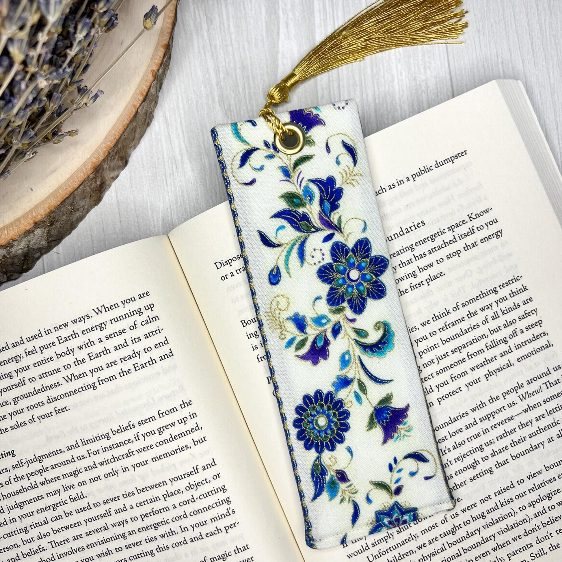 Fabric Bookmarks / Witchy Book Accessories / Book Page Holder / Book of Shadows & Spell Book Mark / Book Gifts / Metallic Unique Bookmark
