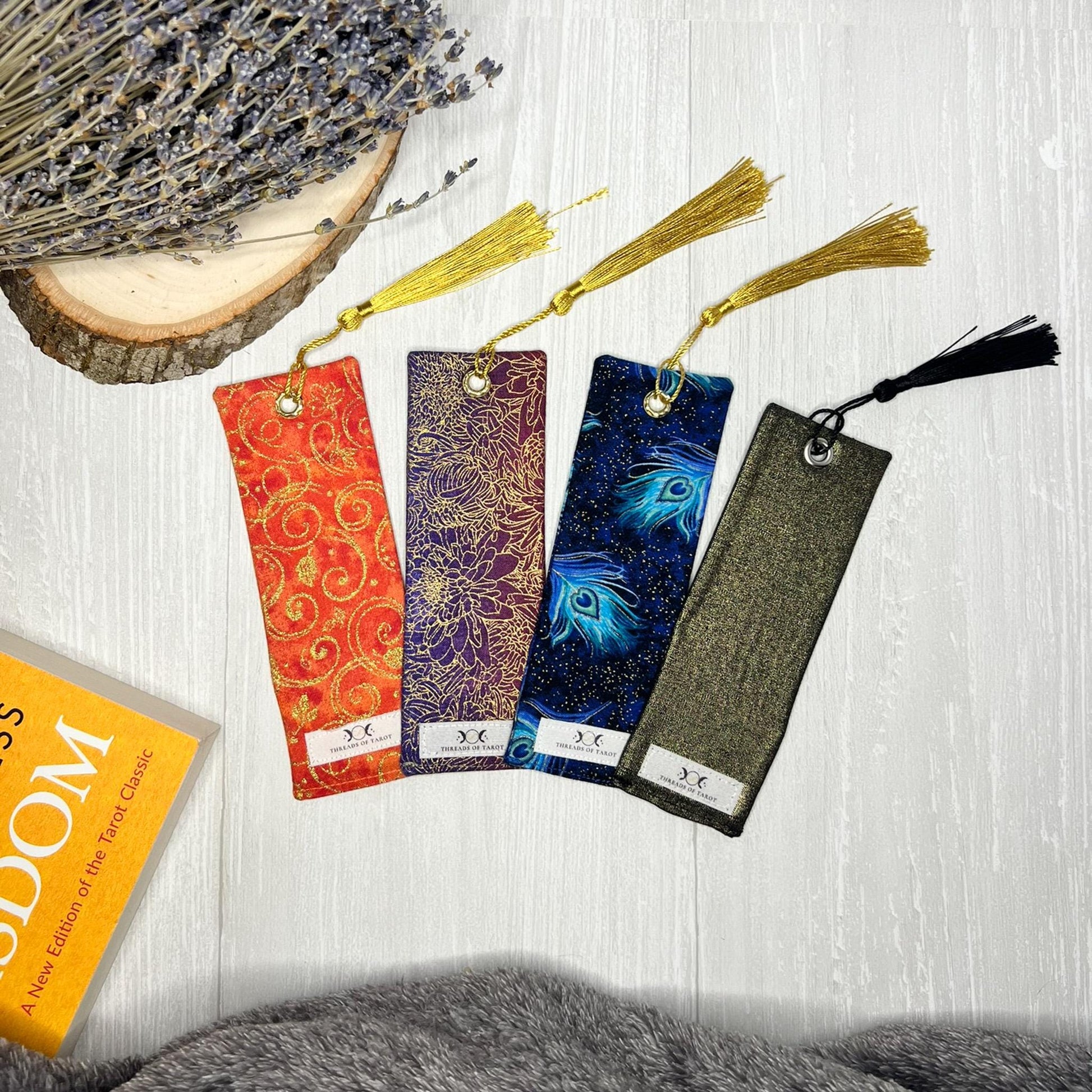 Fabric Bookmarks / Witchy Book Accessories / Book Page Holder / Book of Shadows & Spell Book Mark / Book Gifts / Metallic Unique Bookmark