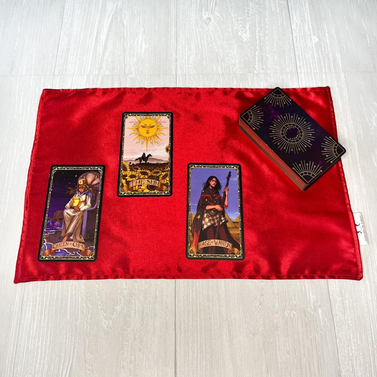 Small Red Satin Altar Cloth, Tarot Reading Cloth, Ritual Cloth, Rune Casting, Tarot Reading Supplies, Divination Tool, Witch Altar Decor