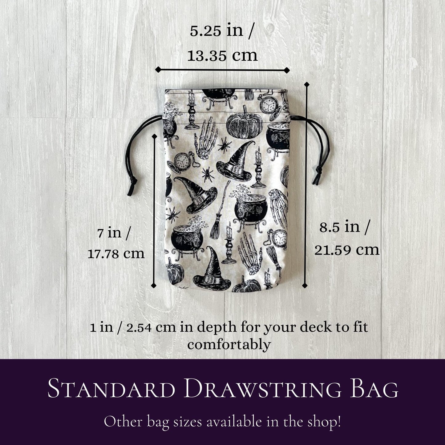 Witchy Tarot Bag, Drawstring Pouch, Tarot Deck Storage Holder, Standard Tarot, Halloween Witchcraft Wiccan Divination Gifts & Supplies