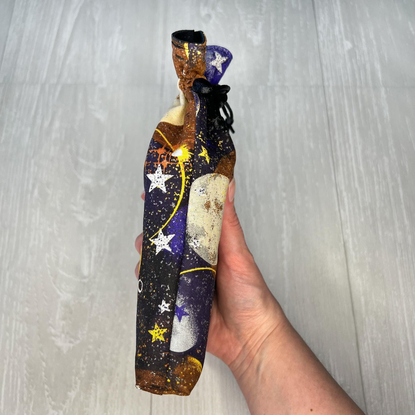 Celestial Tarot Bag, Drawstring Pouch, Tarot Deck Storage Holder, Standard Tarot, Moons Planet Witchcraft Wiccan Divination Gifts & Supplies