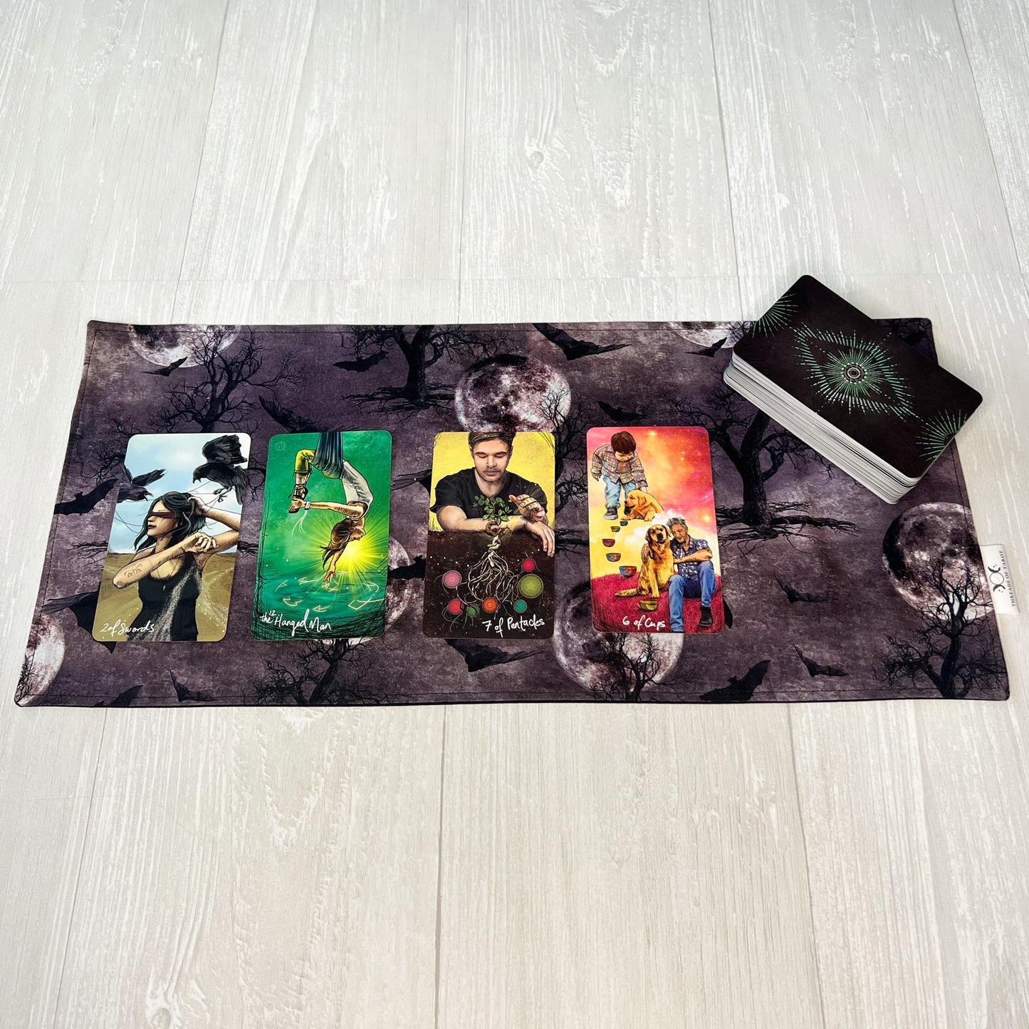 Witchy Altar Cloth, Spooky Forest Tarot Reading Cloth, Earthy Tarot Reading Supplies and Accessories, Rune Casting Cloth, Tarot Reader Gifts