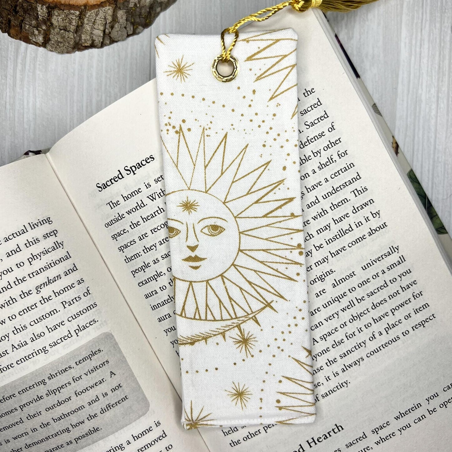 Celestial Fabric Bookmark / Witchy Book Accessories / Book Page Holder / Book of Shadows & Spell Book Mark / Book Gifts / Unique Bookmark