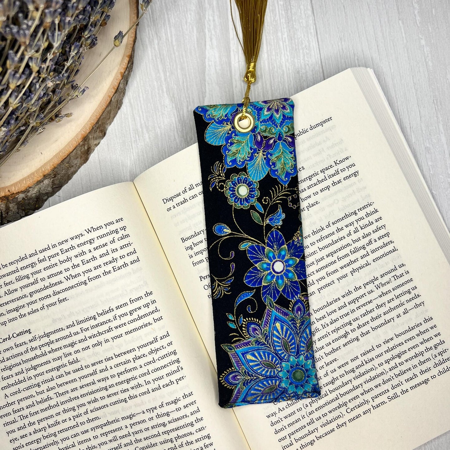 Fabric Bookmarks / Witchy Book Accessories / Book Page Holder / Book of Shadows & Spell Book Mark / Book Gifts / Metallic Unique Bookmark