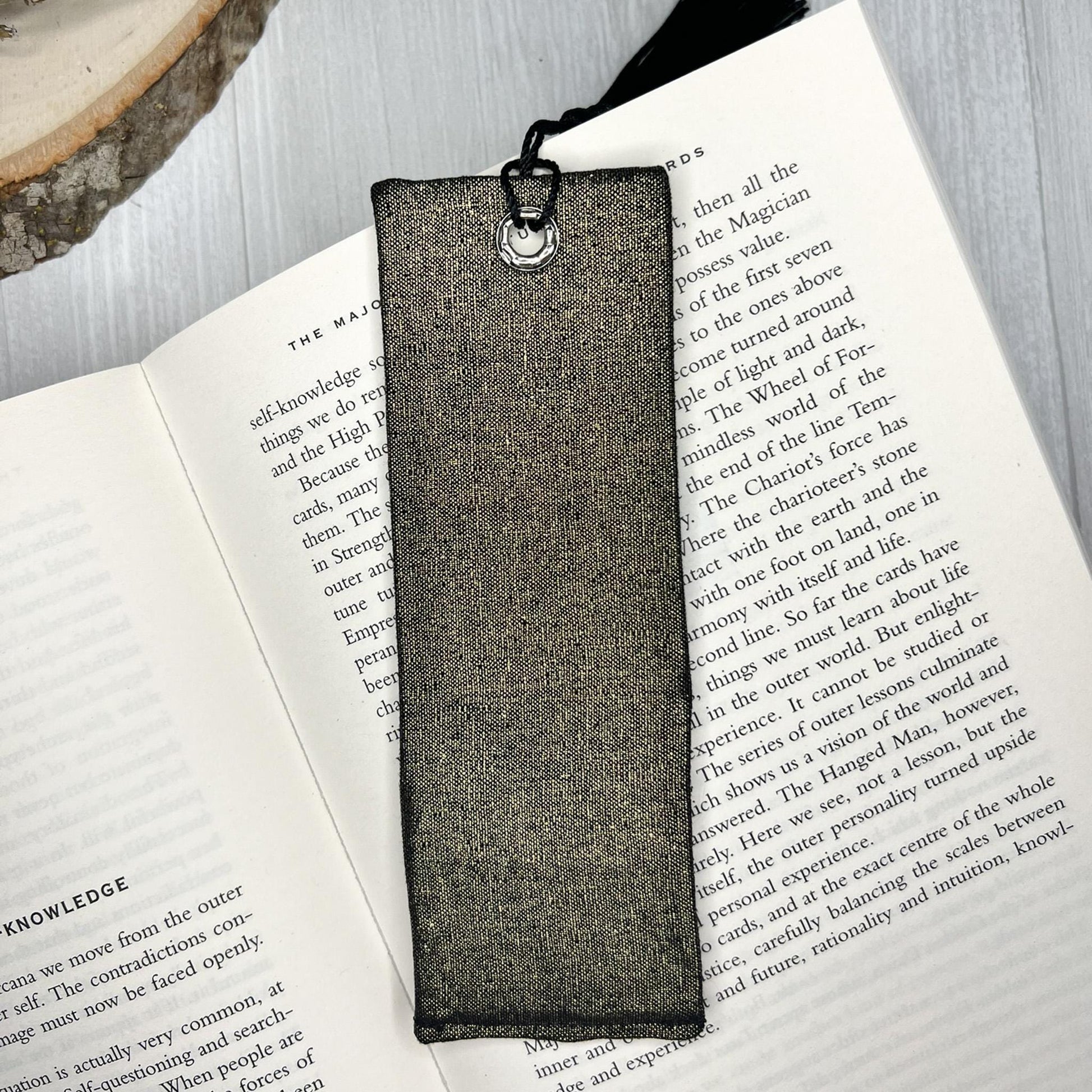 Fabric Bookmarks / Witchy Book Accessories / Book Page Holder / Book of Shadows & Spell Book Mark / Book Gifts / Metallic Unique Bookmark