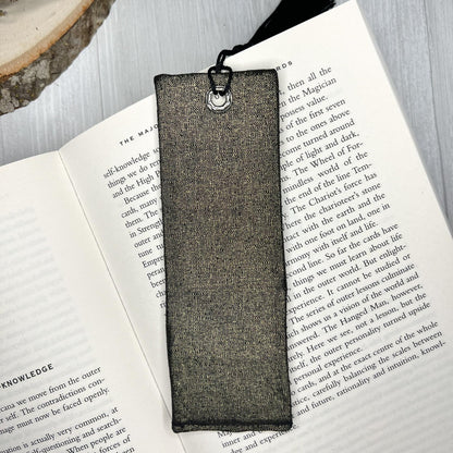 Fabric Bookmarks / Witchy Book Accessories / Book Page Holder / Book of Shadows & Spell Book Mark / Book Gifts / Metallic Unique Bookmark