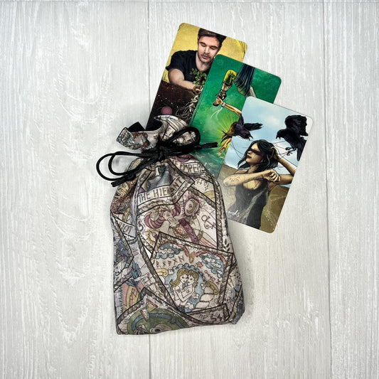 Witchy Tarot Card Bag, Drawstring Pouch, Tarot Deck Storage Holder, Standard Tarot, Halloween Witchcraft Wiccan Divination Gifts & Supplies