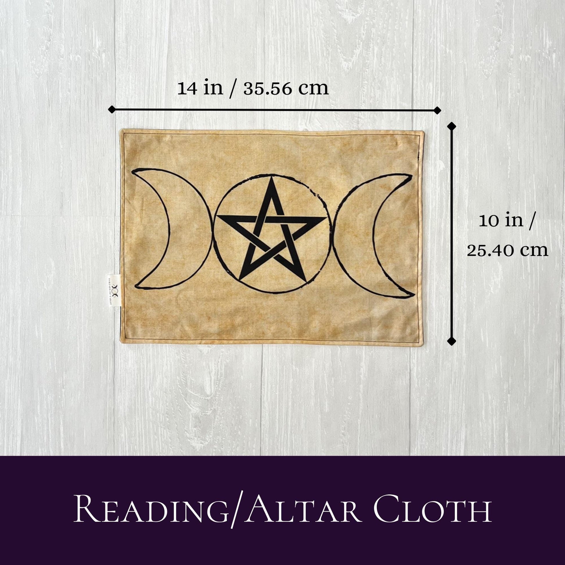 Triple Goddess Pentacle Tarot Cloth, Rune Casting Cloth, Altar Ritual Cloth, Tarot Reading Supplies, Pagan Witchcraft Wiccan Gift Supplies
