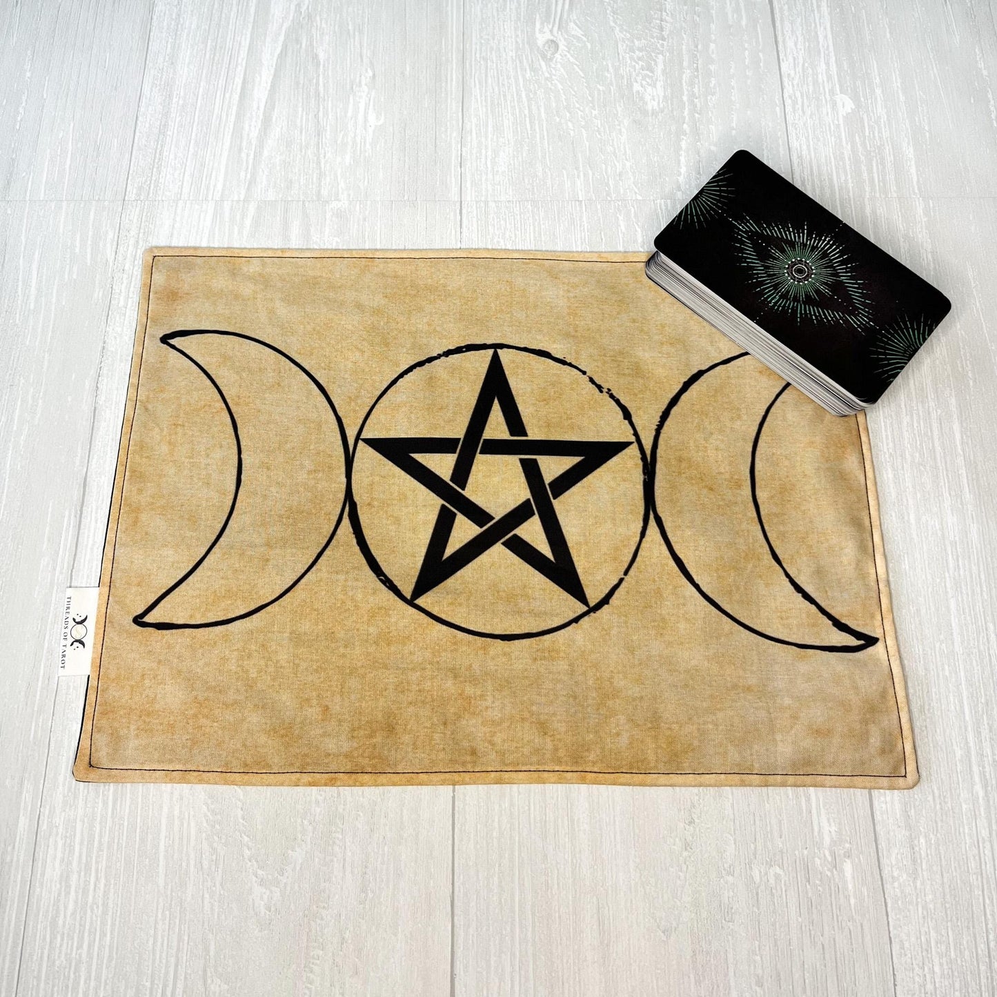 Triple Goddess Pentacle Tarot Cloth, Rune Casting Cloth, Altar Ritual Cloth, Tarot Reading Supplies, Pagan Witchcraft Wiccan Gift Supplies