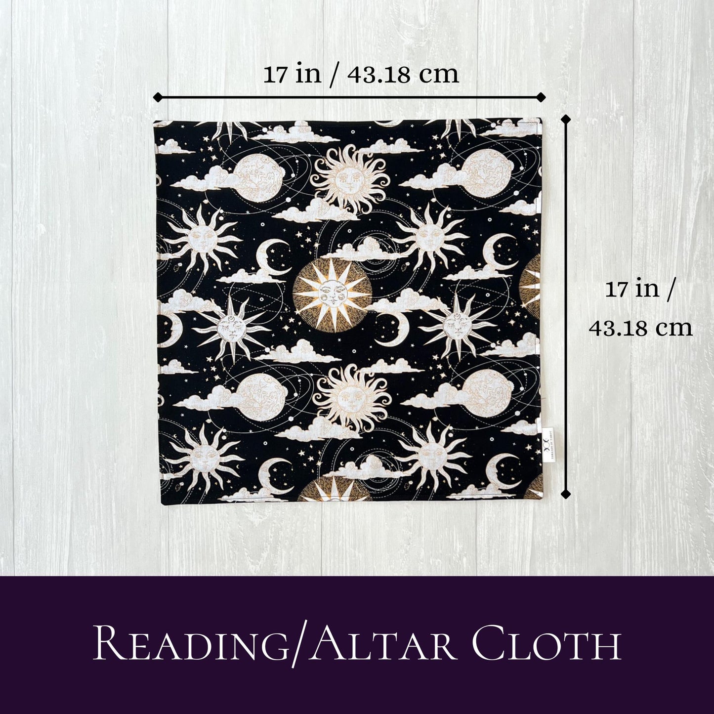 Celestial Altar Cloth, Sun & Moon Tarot Ritual Cloth, Rune Casting, Tarot Reading Supplies, Pagan Witchcraft Wiccan Gifts, Divination Tools